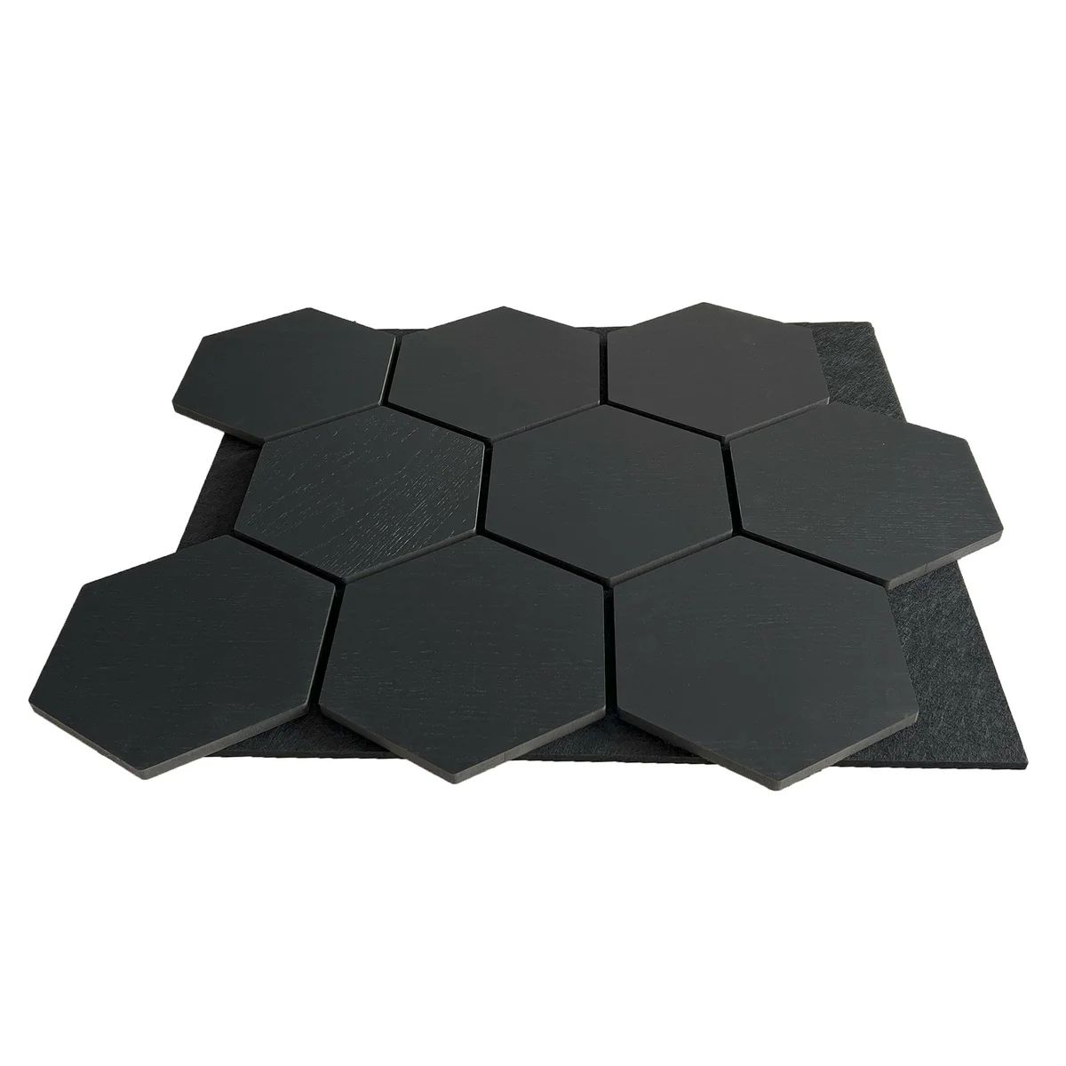 Pack Of x5 Wooden Acoustic Wall Hexagon Panels 700mm x 570mm Light Grey
