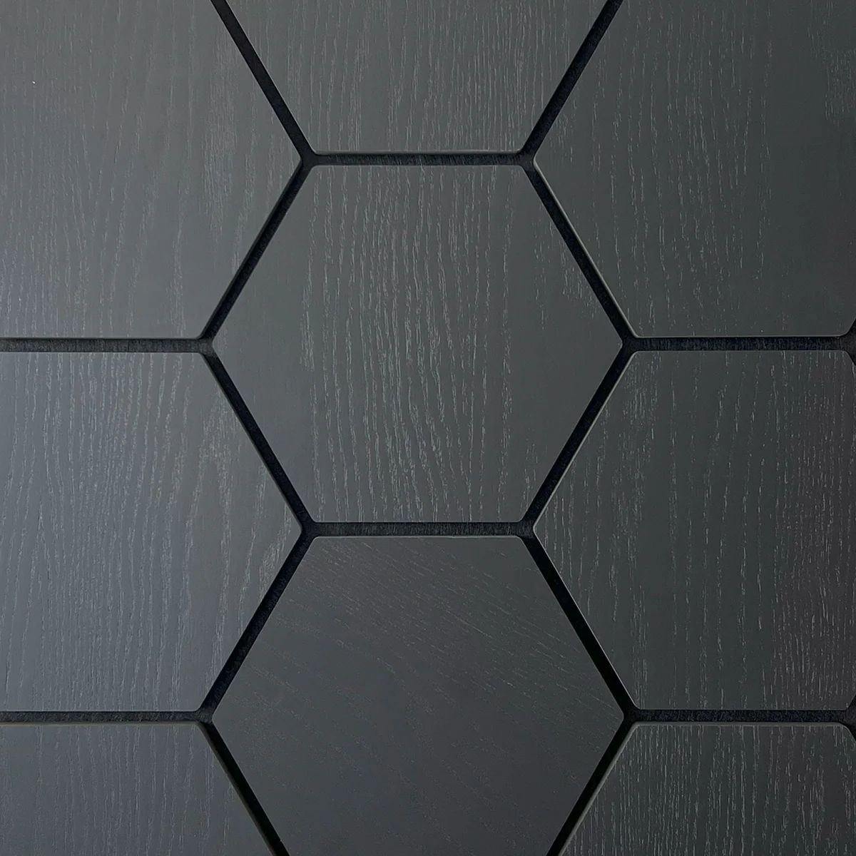 Pack Of x5 Wooden Acoustic Wall Hexagon Panels 700mm x 570mm Light Grey